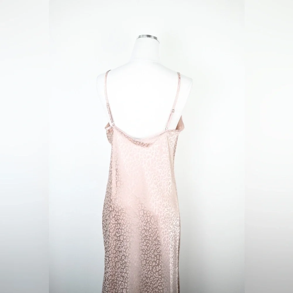 Bebe Cowl Neck NWT Leopard Pink Satin Dress - Picture 9 of 9